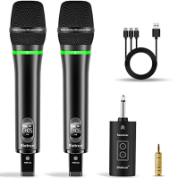 Bietrun UHF dobíjecí bezdrátový karaoke mikrofon 50M bezdrátový rádiový mikrofon 6,35 mm přijímač s Bluetooth dynamický kovový m